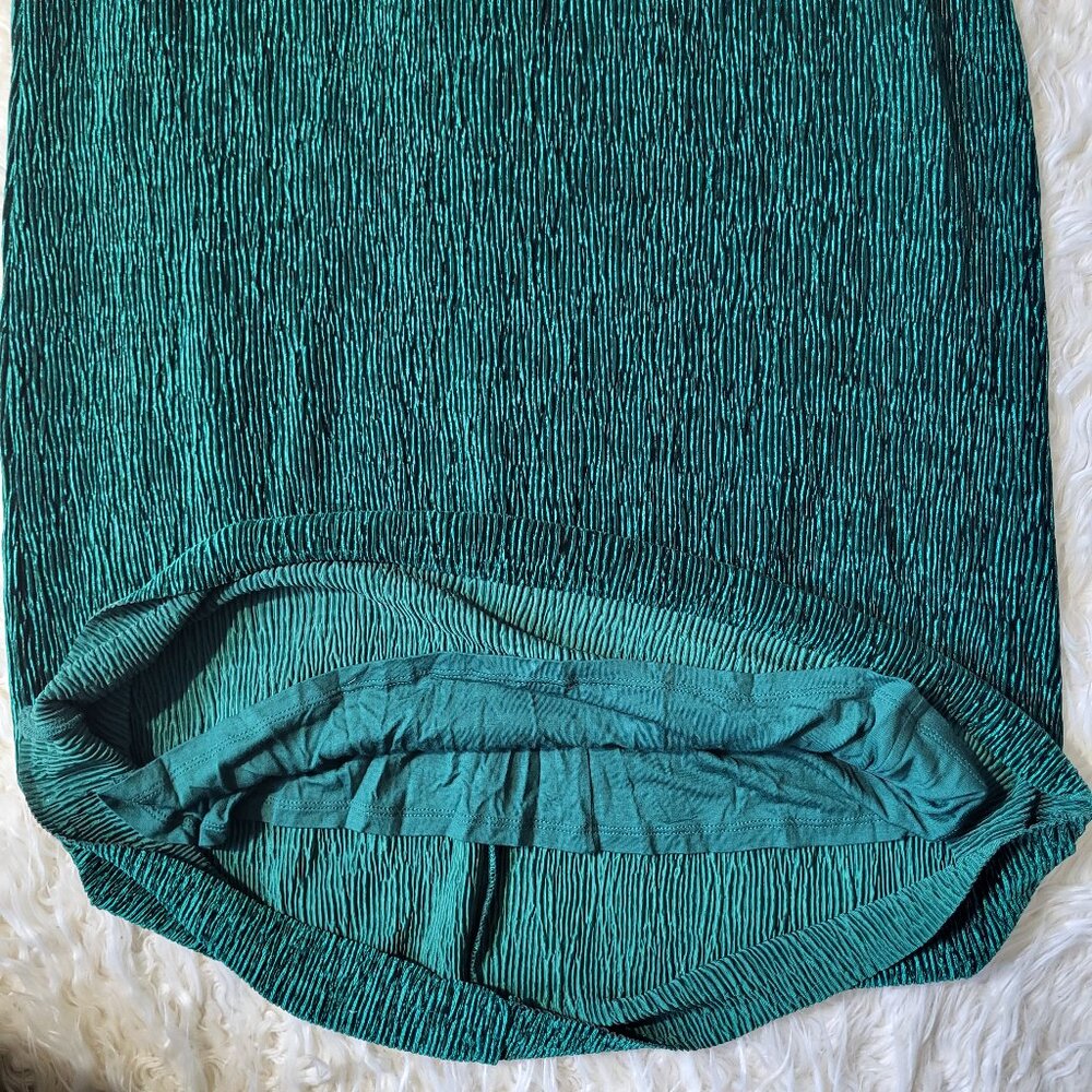 Anthropologie Maeve Small Twist Back Velvet Textured Midi Dress Emerald Green - Picture 6 of 10